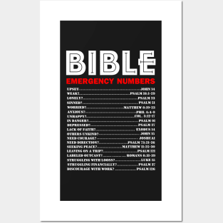 Emergency Bible Numbers Posters and Art